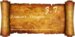 Zombori Tihamér névjegykártya